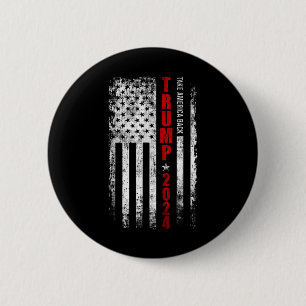 Badge Rond 5 Cm Donald Trump 2024 : l'Amérique doit le drapeau amé