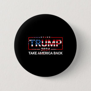 Badge Rond 5 Cm Donald Trump 2024 Reprendre l'Amérique Byck Us Dra