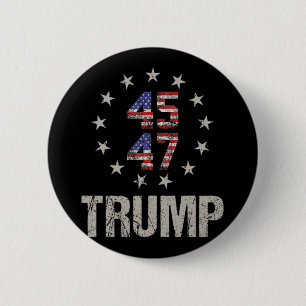 Badge Rond 5 Cm Donald Trump 47 Président des États-Unis 2024 Chem