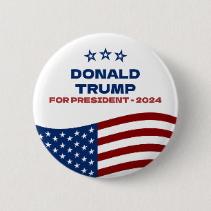 Badge Rond 5 Cm Donald Trump à la présidence 2024