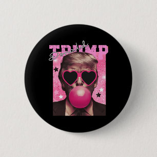 Badge Rond 5 Cm Donald Trump Bubble Gum Pink Sungles