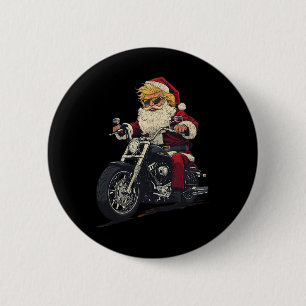 Badge Rond 5 Cm Donald Trump Christmas Biker Motorbike Funny Père