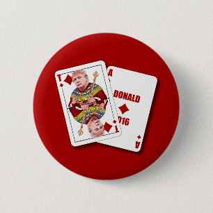 Badge Rond 5 Cm Donald Trump comme cartes de nerf de boeuf pour le