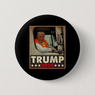 Badge Rond 5 Cm Donald Trump Dans Garbage Truck Team Garbage For T