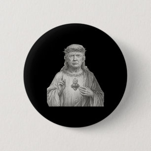 Badge Rond 5 Cm Donald Trump en Jésus - Foi et patriotisme pour le