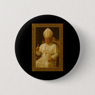 Badge Rond 5 Cm Donald Trump en mème du Vatican