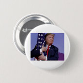 Badge Rond 5 Cm Donald Trump et le drapeau (Devant & derrière)