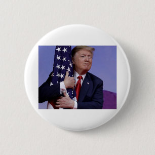 Badge Rond 5 Cm Donald Trump et le drapeau américain