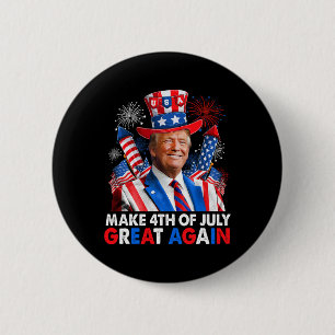 Badge Rond 5 Cm Donald Trump Feu patriotique Faire 4 juillet G