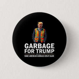 Badge Rond 5 Cm Donald Trump Garbage Orange réflexe de sécurité