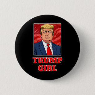 Badge Rond 5 Cm Donald Trump Girl Funny Great America Président Su