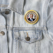 BADGE ROND 5 CM DONALD TRUMP GOLD POTUS D'INAUGURATION COMMÉMORATI (En situation)