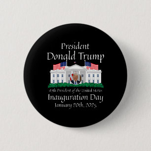 Badge Rond 5 Cm Donald Trump Jour de l'investiture 2025 47e présid