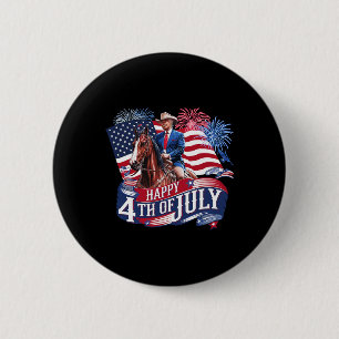Badge Rond 5 Cm Donald Trump Joyeux 4 juillet pour les patriotes A