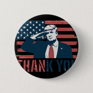 Badge Rond 5 Cm Donald Trump Merci du président américain du drape