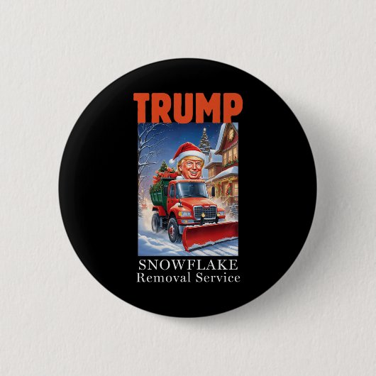 Badge Rond 5 Cm Donald Trump Noël Funny Snowflake Suppression (Devant)
