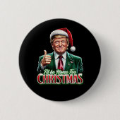 Badge Rond 5 Cm Donald Trump Noël Le chapeau du Père Noël monte (Devant)