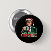 Badge Rond 5 Cm Donald Trump Noël Le chapeau du Père Noël monte (Devant & derrière)