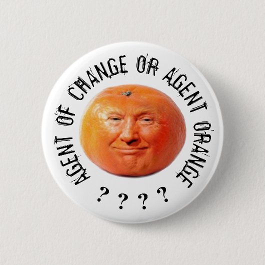 Badge Rond 5 Cm Donald Trump Orange (Devant)