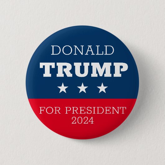 Badge Rond 5 Cm Donald Trump pour le président 2024 (Devant)