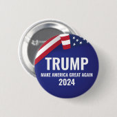 Badge Rond 5 Cm Donald Trump Pour Le Président 2024 Swoop Moderne (Devant & derrière)