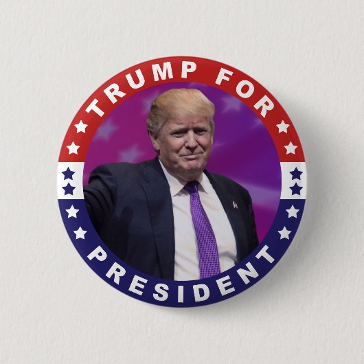 Badge Rond 5 Cm Donald Trump pour le Président Photo Retro Button (Devant)