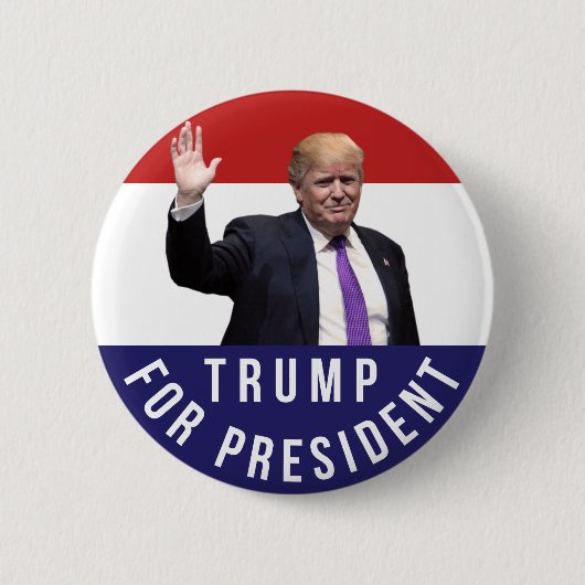 Badge Rond 5 Cm Donald Trump pour le Président Photo Retro Button (Devant)