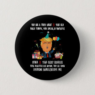 Badge Rond 5 Cm Donald Trump Président Drôle 13e Anniversaire Trum
