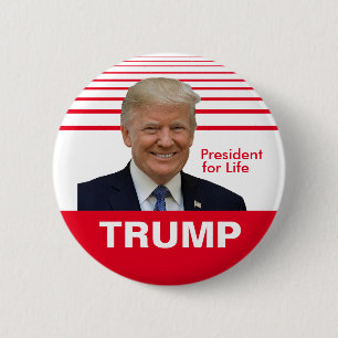 Badge Rond 5 Cm Donald Trump Président pour la vie