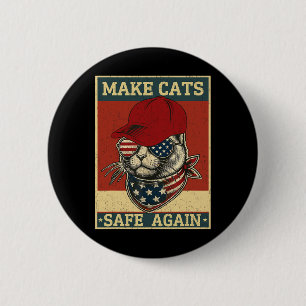 Badge Rond 5 Cm Donald Trump Rend Les Chats Sûrs À Nouveau Chapeau