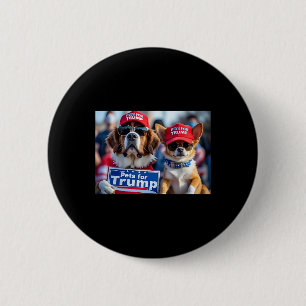 Badge Rond 5 Cm Donald Trump Rend Les Chiens Sûrs à Nouveau Chapea