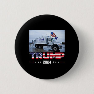 Badge Rond 5 Cm Donald Trump roule dans un camion à ordures - Cami