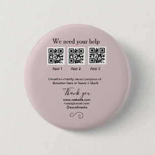 Badge Rond 5 Cm Donation Collection conseil pot ajouter votre q r 