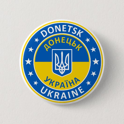 Badge Rond 5 Cm Donetsk Ukraine (Devant)