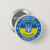 Badge Rond 5 Cm Donetsk Ukraine (Devant & derrière)