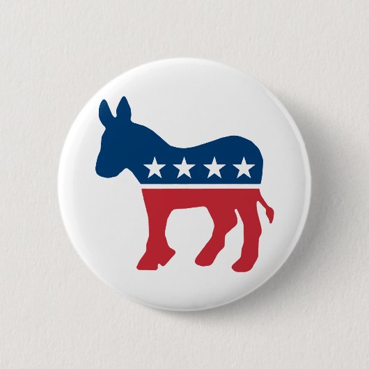 Badge Rond 5 Cm Donkey démocrate (Devant)