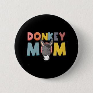 Badge Rond 5 Cm Donkey Maman Funny Mule Animal de ferme