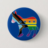 Badge Rond 5 Cm Donkey Progress Fierté Drapeau Démocrate (Devant)