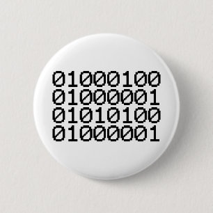 BADGE ROND 5 CM DONNÉES BINAIRES