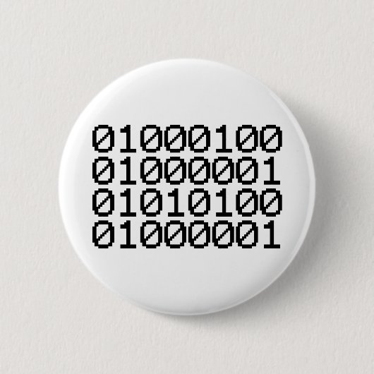 BADGE ROND 5 CM DONNÉES BINAIRES (Devant)