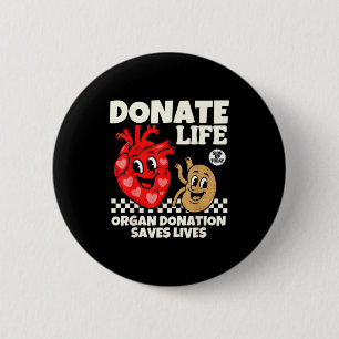 Badge Rond 5 Cm Donner la vie don de sang don d'organes sauve