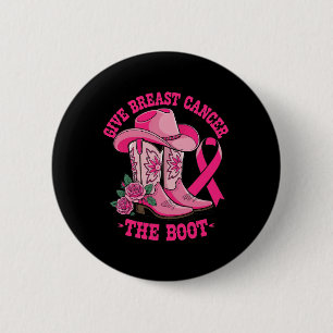 Badge Rond 5 Cm Donner Le Cancer Du Sein L'Initiale Cowgirl Cancer