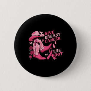 Badge Rond 5 Cm Donner Le Cancer Du Sein L'Initiale Cowgirl Cancer