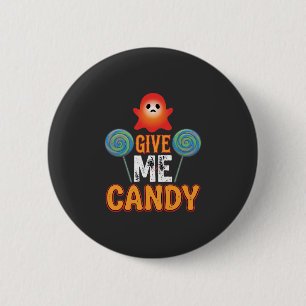 Badge Rond 5 Cm Donnez-moi des bonbons Halloween Fantôme_1