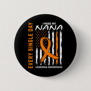 Badge Rond 5 Cm Dons de sympathie Perte de Nana Orange Leukemia La