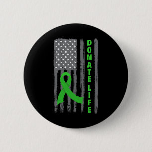 Badge Rond 5 Cm Dons Vie Drapeau Américain Patriotique Usa Kidney