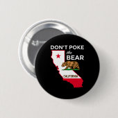 Badge Rond 5 Cm Dont Ke The Bear California Republic Design  (Devant & derrière)