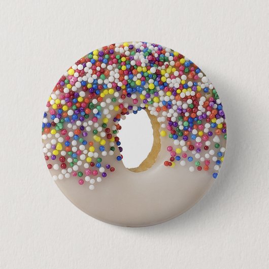 Badge Rond 5 Cm donut avec paillettes (Devant)