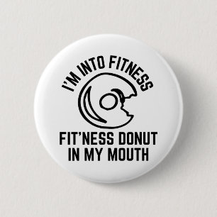 Badge Rond 5 Cm Donut Fitness Funny
