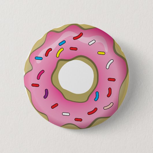 Badge Rond 5 Cm Donut jaune avec glaçage et arrosage (Devant)